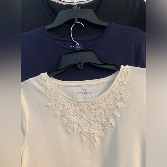 3 TALBOTS Tee Womens  Size MP Petite Short Sleeve Pima round Neck T Shirt. - Picture 1 of 3